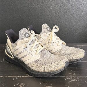 Adidas Beige and Black Running Shoes